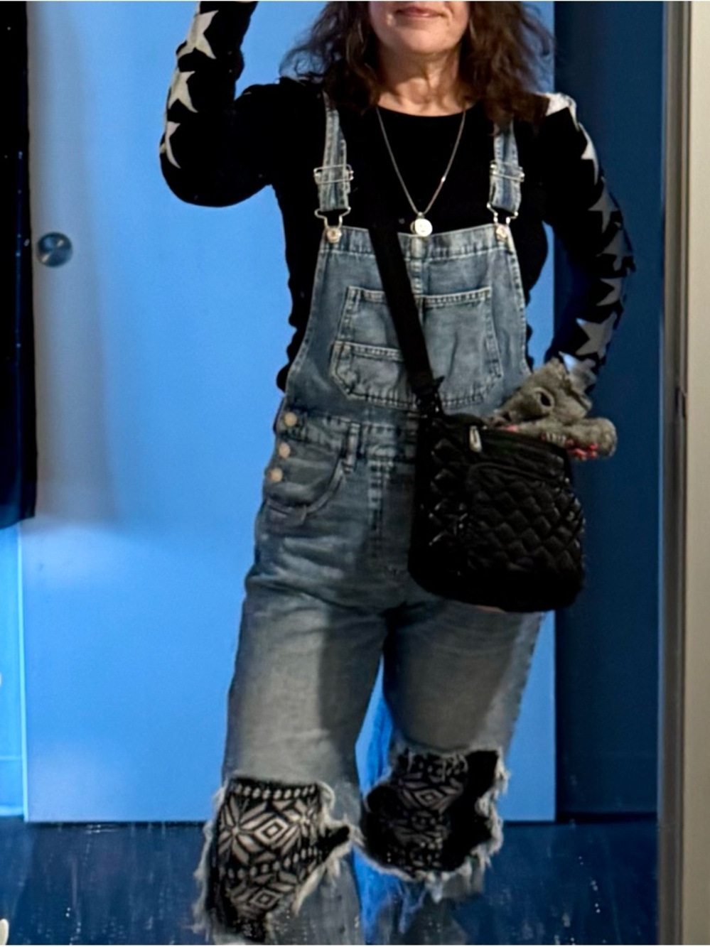 We the Free Ziggy Distressed Denim Overalls XS - Picture 2 of 2